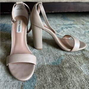Steve Madden Carrson Blush Leather Block Heels